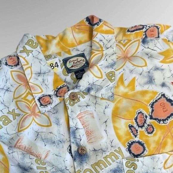 Tommy Bahama Floral Hawaiian Button Up Short Sleeve Shirt Men Size Large - Picture 1 of 9